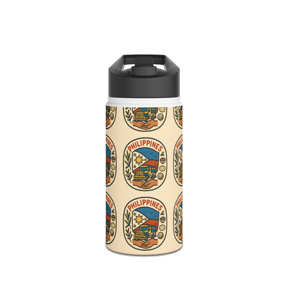 Philippines-themed Stainless Steel Water Bottle, Eco-Friendly Travel Mug, Outdoor Sports Hydration, Gift for Travelers, Summer Adventure