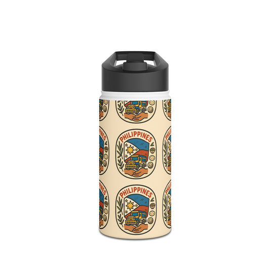 Philippines-themed Stainless Steel Water Bottle, Eco-Friendly Travel Mug, Outdoor Sports Hydration, Gift for Travelers, Summer Adventure