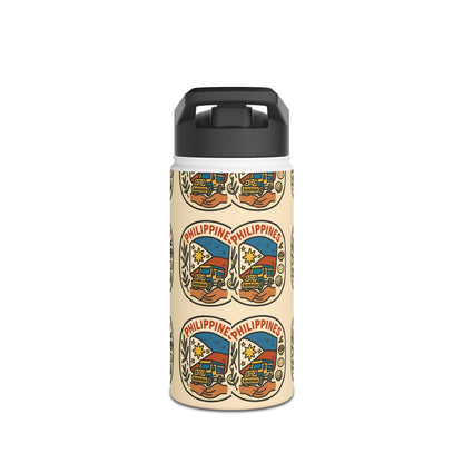 Philippines-themed Stainless Steel Water Bottle, Eco-Friendly Travel Mug, Outdoor Sports Hydration, Gift for Travelers, Summer Adventure