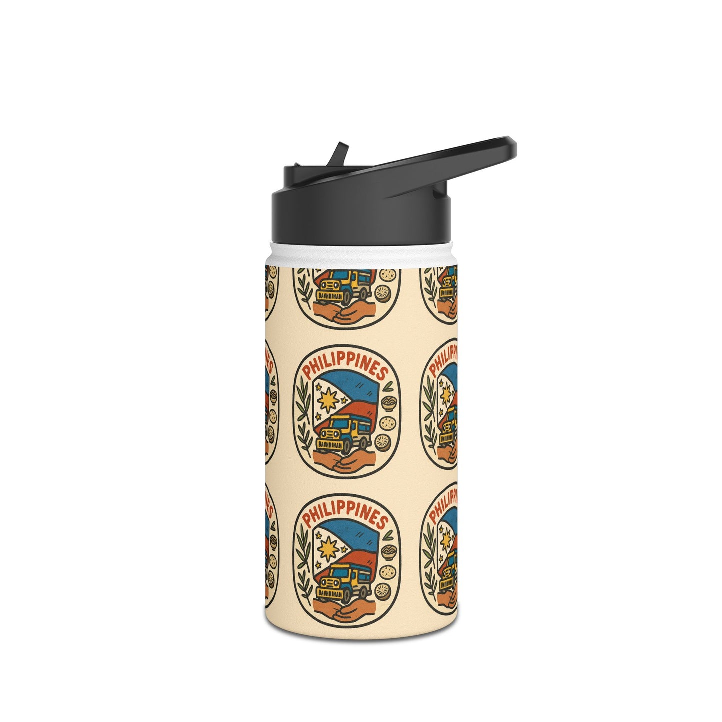 Philippines-themed Stainless Steel Water Bottle, Eco-Friendly Travel Mug, Outdoor Sports Hydration, Gift for Travelers, Summer Adventure