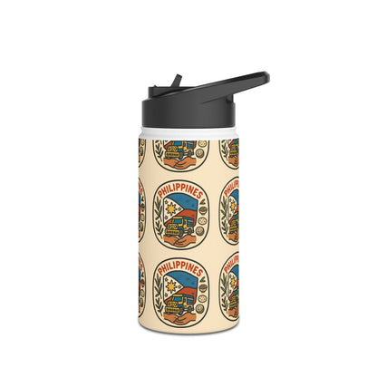 Philippines-themed Stainless Steel Water Bottle, Eco-Friendly Travel Mug, Outdoor Sports Hydration, Gift for Travelers, Summer Adventure