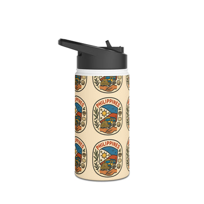 Philippines-themed Stainless Steel Water Bottle, Eco-Friendly Travel Mug, Outdoor Sports Hydration, Gift for Travelers, Summer Adventure