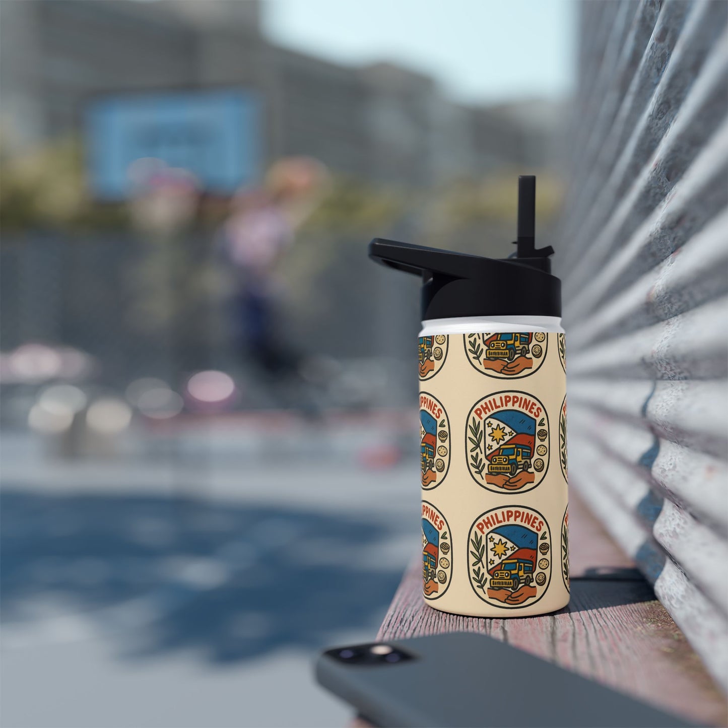 Philippines-themed Stainless Steel Water Bottle, Eco-Friendly Travel Mug, Outdoor Sports Hydration, Gift for Travelers, Summer Adventure