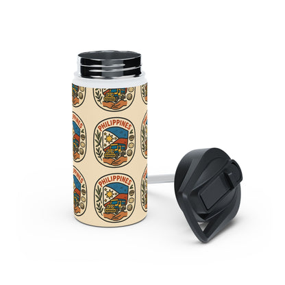 Philippines-themed Stainless Steel Water Bottle, Eco-Friendly Travel Mug, Outdoor Sports Hydration, Gift for Travelers, Summer Adventure