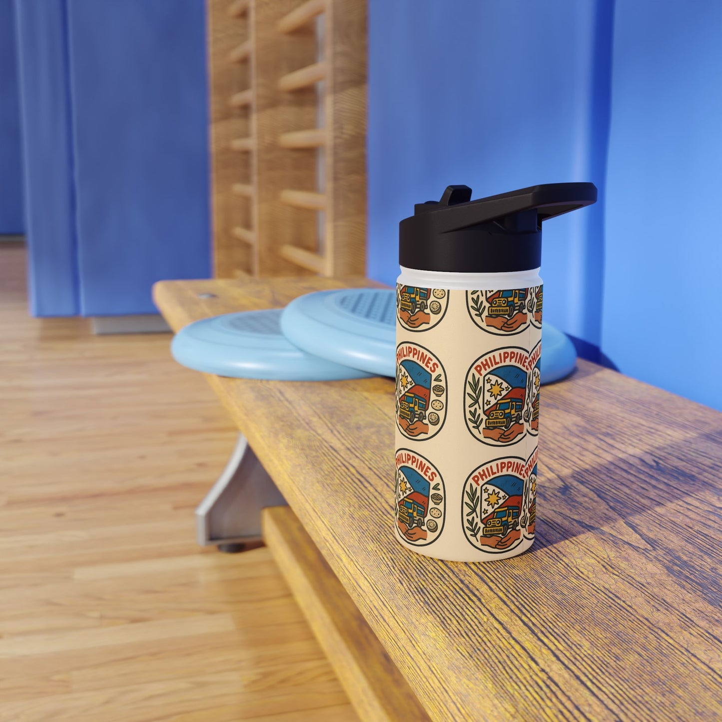 Philippines-themed Stainless Steel Water Bottle, Eco-Friendly Travel Mug, Outdoor Sports Hydration, Gift for Travelers, Summer Adventure